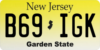 NJ license plate B69IGK