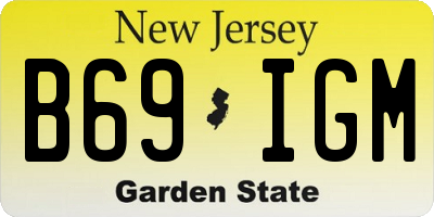 NJ license plate B69IGM