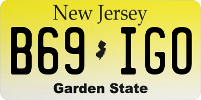 NJ license plate B69IGO