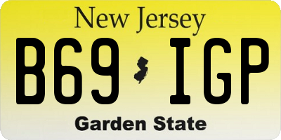 NJ license plate B69IGP