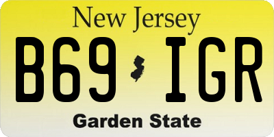 NJ license plate B69IGR