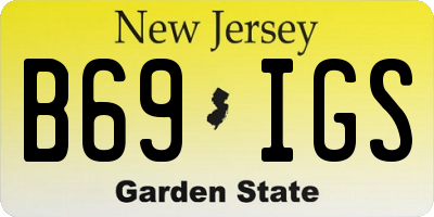 NJ license plate B69IGS