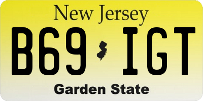 NJ license plate B69IGT