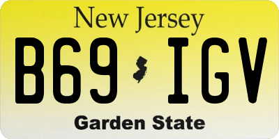 NJ license plate B69IGV