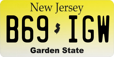 NJ license plate B69IGW