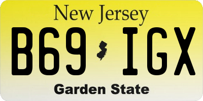 NJ license plate B69IGX