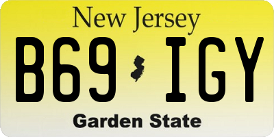 NJ license plate B69IGY