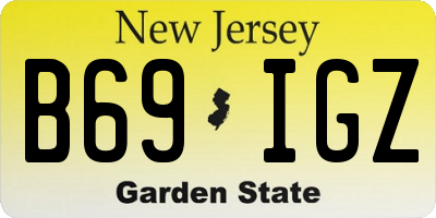NJ license plate B69IGZ