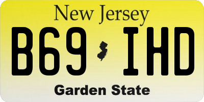 NJ license plate B69IHD