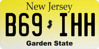 NJ license plate B69IHH