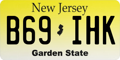 NJ license plate B69IHK