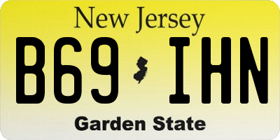 NJ license plate B69IHN