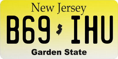 NJ license plate B69IHU