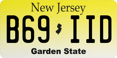 NJ license plate B69IID