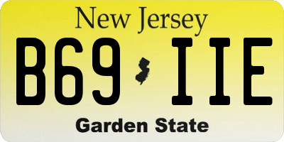 NJ license plate B69IIE