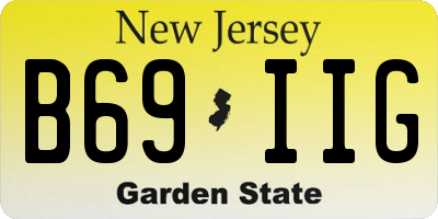 NJ license plate B69IIG