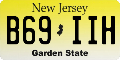 NJ license plate B69IIH