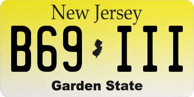 NJ license plate B69III