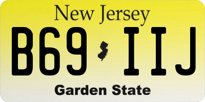 NJ license plate B69IIJ