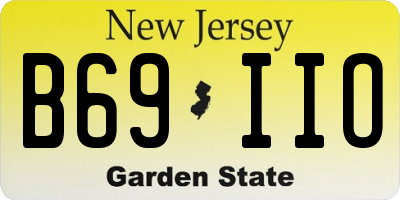 NJ license plate B69IIO