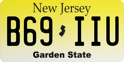 NJ license plate B69IIU