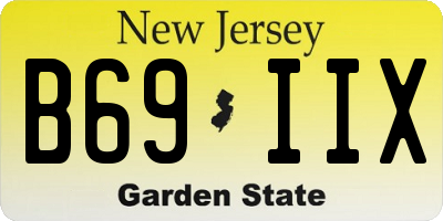 NJ license plate B69IIX