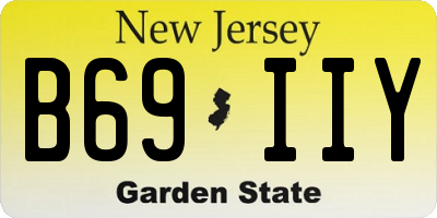 NJ license plate B69IIY