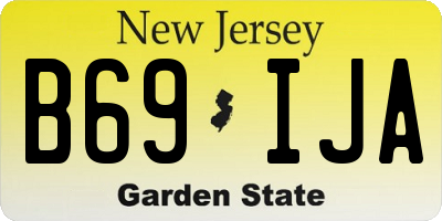 NJ license plate B69IJA