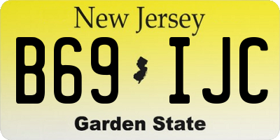 NJ license plate B69IJC