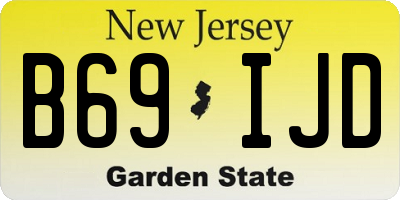 NJ license plate B69IJD