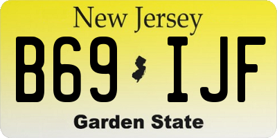 NJ license plate B69IJF
