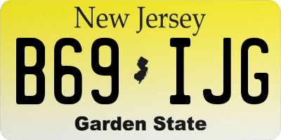 NJ license plate B69IJG