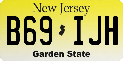 NJ license plate B69IJH