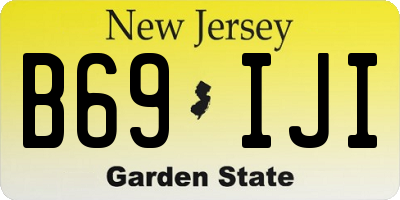 NJ license plate B69IJI