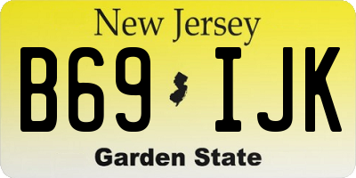 NJ license plate B69IJK