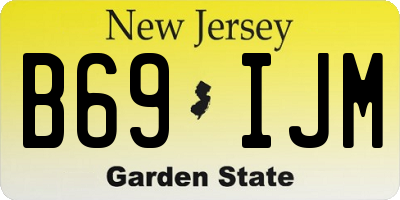NJ license plate B69IJM