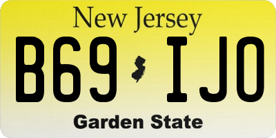 NJ license plate B69IJO