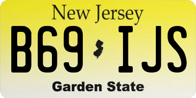 NJ license plate B69IJS
