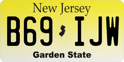 NJ license plate B69IJW