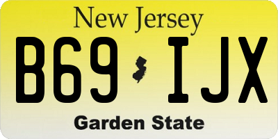 NJ license plate B69IJX