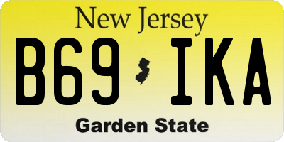 NJ license plate B69IKA