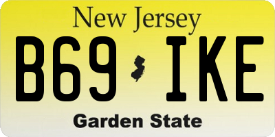 NJ license plate B69IKE