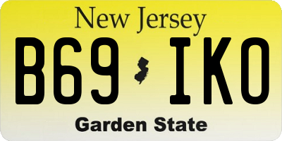 NJ license plate B69IKO