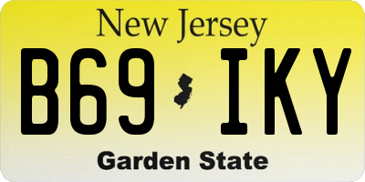 NJ license plate B69IKY