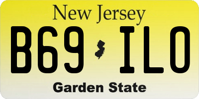 NJ license plate B69ILO
