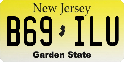 NJ license plate B69ILU