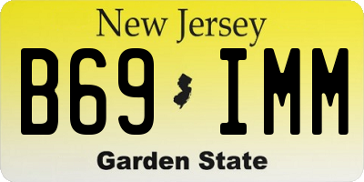 NJ license plate B69IMM