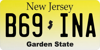 NJ license plate B69INA