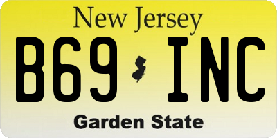 NJ license plate B69INC