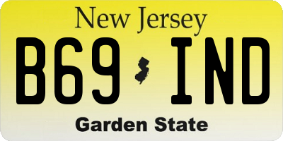 NJ license plate B69IND